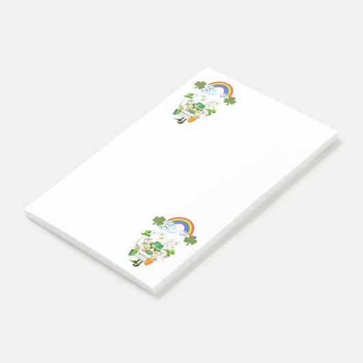 St. Patrick's Day Post it Notes Rainbow Post-it Klebezettel (angewinkelt)