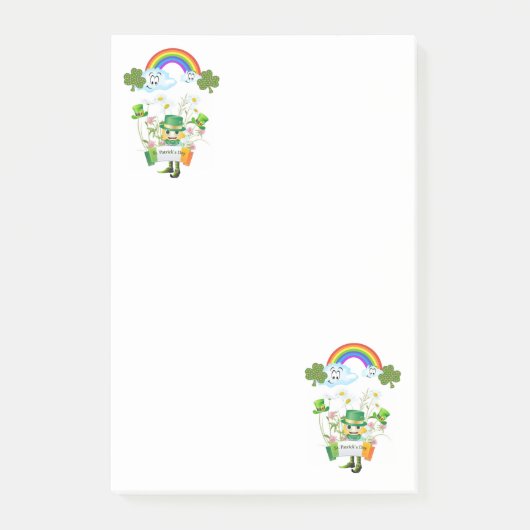 St. Patrick's Day Post it Notes Rainbow Post-it Klebezettel (Vorderseite)