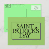 St. Patrick's Day Postkarte (Vorne/Hinten)