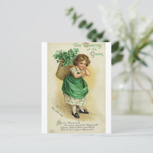 St. Patrick's Day Postkarte (Stehend Vorderseite)