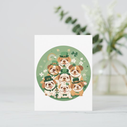 St. Patrick's Day Postkarte (Stehend Vorderseite)