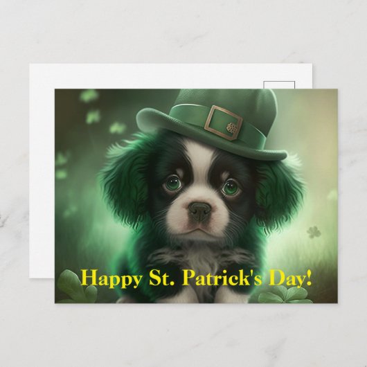 St Patrick's Day Postkarte mit einem Niedlichen We (Vorne/Hinten)