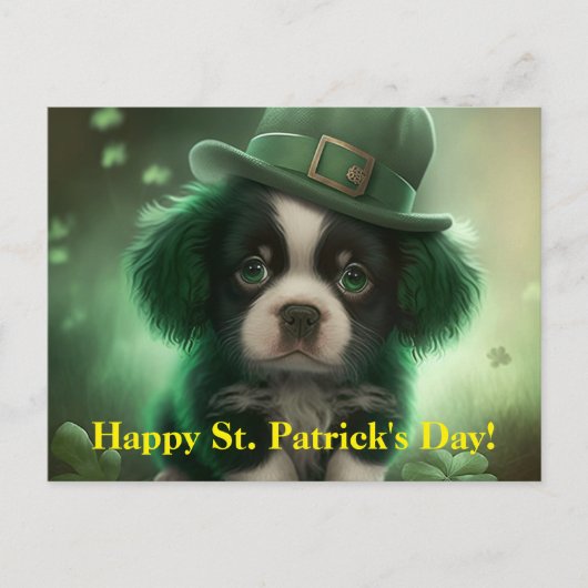 St Patrick's Day Postkarte mit einem Niedlichen We (Vorderseite)