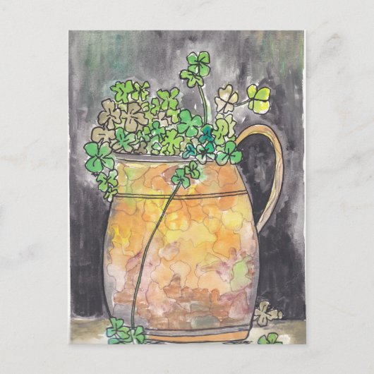 St. Patrick's Day Postkarten mit Kleeblatt-Motiven (Vorderseite)