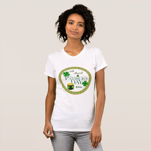 St Patrick's Day Pot o' Gold Kleeblatt T-Shirt (Vorne ganz)