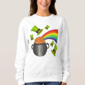 St. Patrick's Day Pot o Gold Rainbow Leprechaun Sweatshirt (Vorderseite)