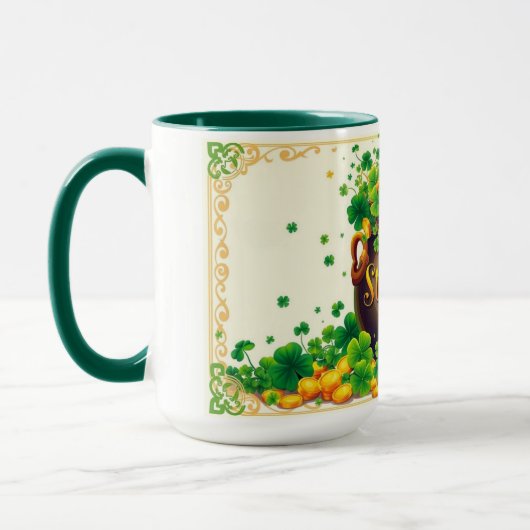 St. Patrick's Day Pot of Gold and Shamrock Tasse (Links)