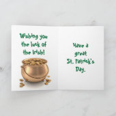 ST. PATRICK'S DAY, POT OF GOLD card Karte (Innenseite)