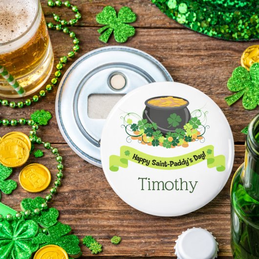St. Patrick's Day Pot of Gold Flaschenöffner
