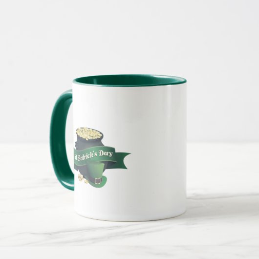 "St Patrick's Day Pot of Gold" Funny Irish Tasse (Vorderseite Links)