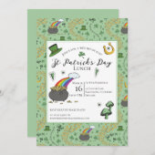 St Patricks Day Pot of Gold Lunch Einladung (Vorne/Hinten)