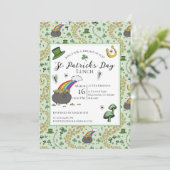 St Patricks Day Pot of Gold Lunch Einladung (Stehend Vorderseite)