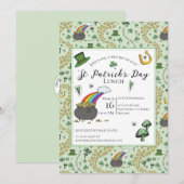 St Patricks Day Pot of Gold Lunch Einladung (Vorne/Hinten)