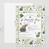St Patricks Day Pot of Gold Lunch Einladung (Vorne/Hinten)