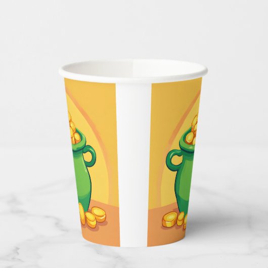 St. Patrick's Day Pot of Gold Paper Cup Pappbecher (Links)