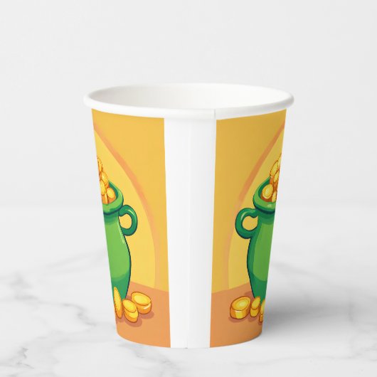 St. Patrick's Day Pot of Gold Paper Cup Pappbecher (Rechts)