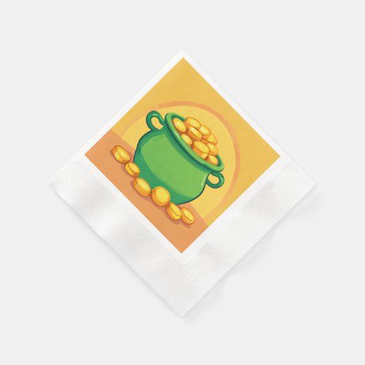 St. Patrick's Day Pot of Gold Paper Napkin Serviette (Ecke)