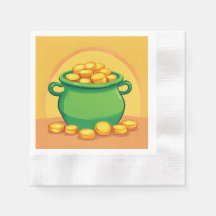 St. Patrick's Day Pot of Gold Paper Napkin