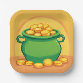 St. Patrick's Day Pot of Gold Paper Plate Pappteller (Vorderseite)