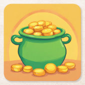 St. Patrick's Day Pot of Gold Paper Untersetzer (Vorderseite)