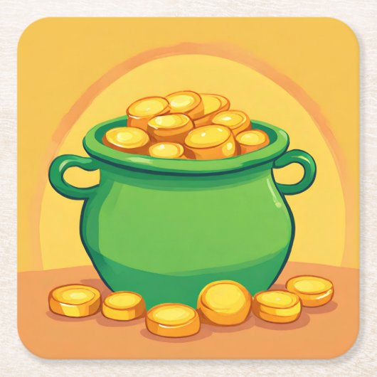 St. Patrick's Day Pot of Gold Paper Untersetzer (Vorderseite)