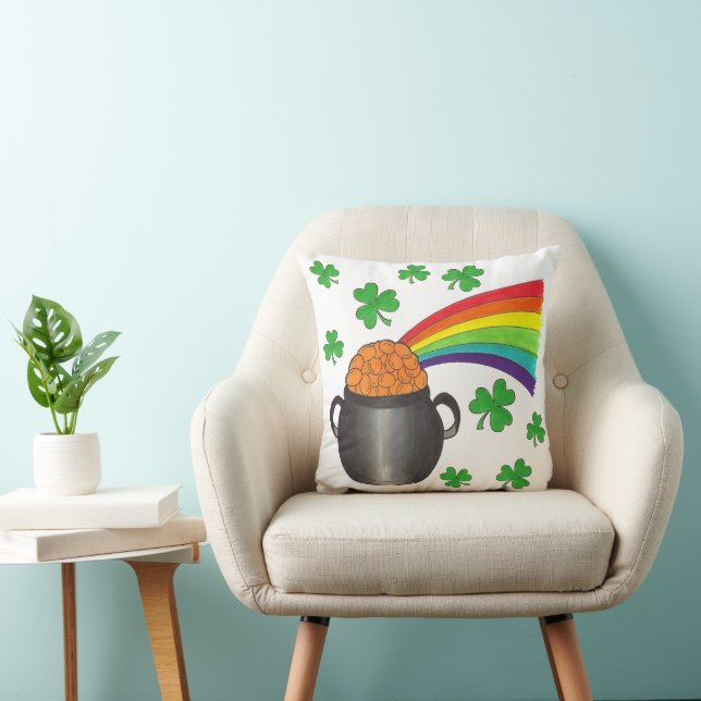 St. Patrick's Day Pot of Gold Rainbow Kleeblatt Kissen (Stuhl )