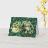 St. Patrick's Day Pots of Gold Irish Clovers Karte (Gelbe Blume)