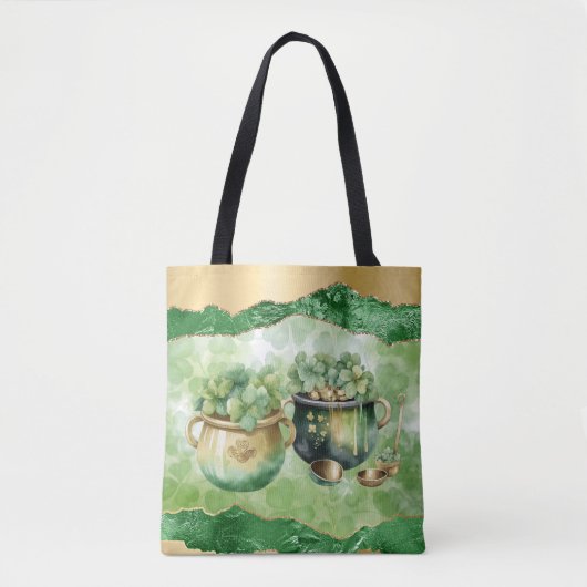 St. Patrick's Day Pots of Gold Irish Clovers Tasche (Vorderseite)