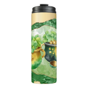 St. Patrick's Day Pots of Gold Irish Clovers Thermosbecher