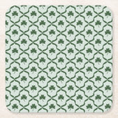St. Patrick's Day Preppy Shamrock Clover Lattice Rechteckiger Pappuntersetzer (Vorderseite)