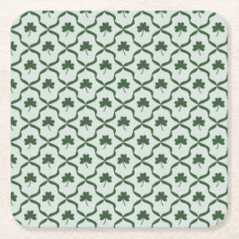 St. Patrick's Day Preppy Shamrock Clover Lattice  Rechteckiger Pappuntersetzer