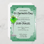 St Patricks Day Pub Crawl Party Einladung (Vorne/Hinten)