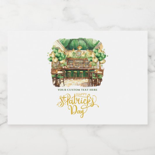 St. Patrick's Day Pub Party Custom Alkoholflaschenetikett (Einzelnes Label)