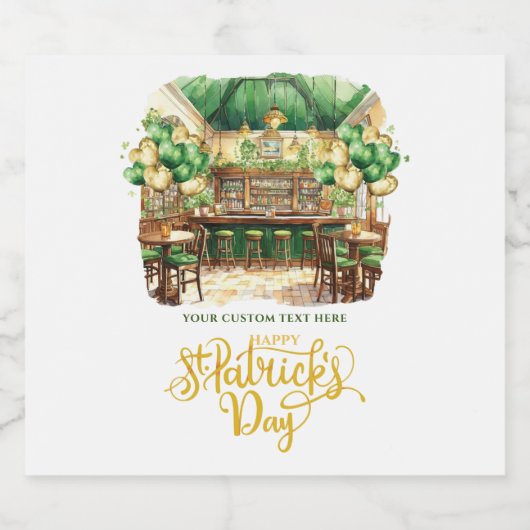 St. Patrick's Day Pub Party Custom Bierflaschenetikett (Einzelnes Label)