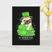 St Patricks Day Puppy Mops Karte (Gelbe Blume)