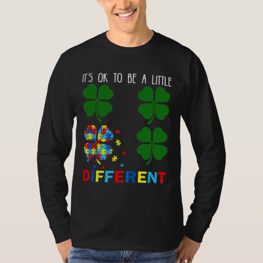 St Patricks Day Puzzle Kleeblatt Autismus Bewussts T-Shirt (Vorderseite)