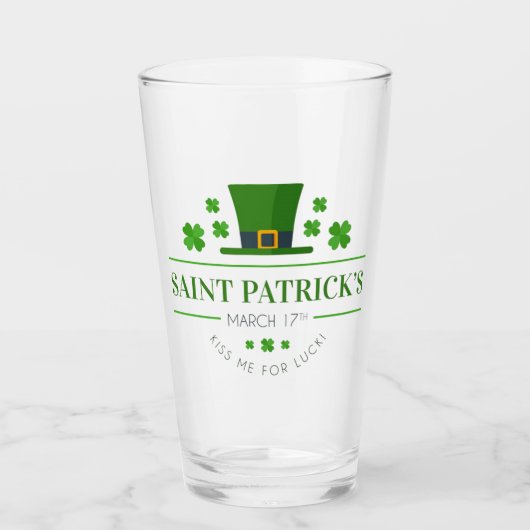 St. Patrick's Day Quote Glas (Vorderseite)