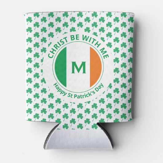 St Patricks Day Quote Monogram Irish Flag Kleeblat Dosenkühler (Vorderseite)