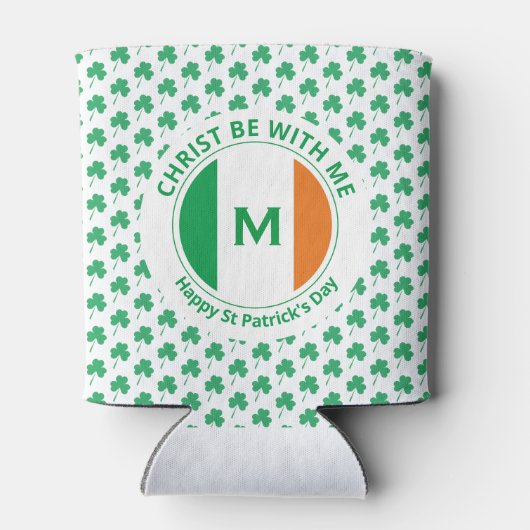 St Patricks Day Quote Monogram Irish Flag Kleeblat Dosenkühler (Rückseite)