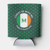 St Patricks Day Quote Monogram Kleeblatt Irish Fla Dosenkühler (Vorderseite)