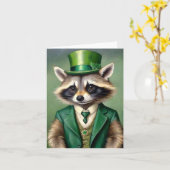 St. Patrick's Day Raccoon Karte (Gelbe Blume)