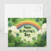 st Patricks Day Rainbow and Clover Blätter Postkar Postkarte (Vorne/Hinten)