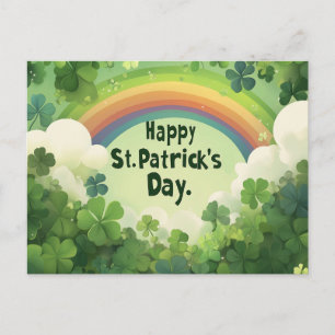 st Patricks Day Rainbow and Clover Blätter Postkar Postkarte