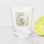 St Patrick's Day Rainbow and Pot of Gold Schnapsglas (Rückseite)