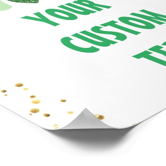 St Patrick's Day Rainbow Custom Text Poster (Ecke)