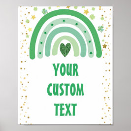 St Patrick's Day Rainbow Custom Text Poster