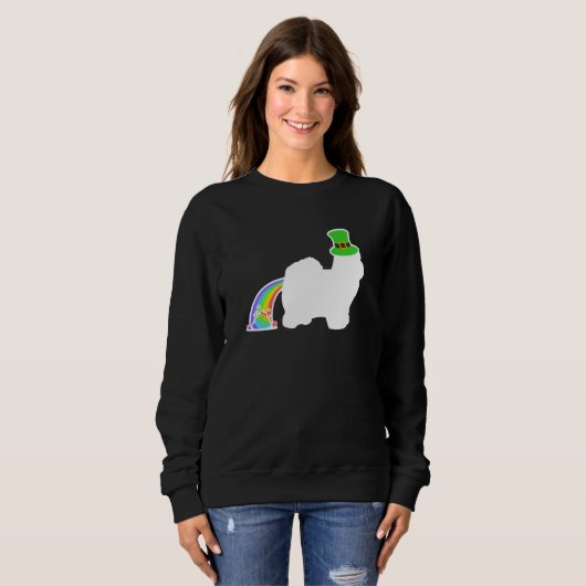 St Patrick's Day Rainbow Dog Coton de Tulear Sweatshirt (Vorne ganz)