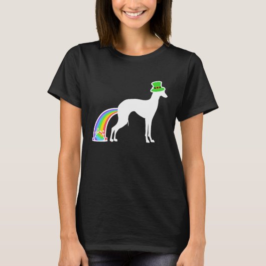 St Patrick's Day Rainbow Dog  Italian Greyhound T-Shirt (Vorderseite)