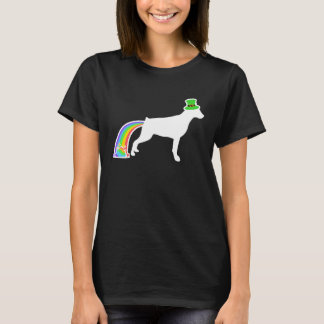 St Patrick's Day Rainbow Dog Miniatur Pinscher T-Shirt