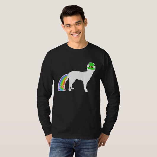 St Patrick's Day Rainbow Dog  Mudi T-Shirt (Vorne ganz)